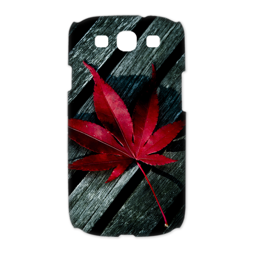 red maple leaf on the wood Case for Samsung Galaxy S3 I9300 (3D)