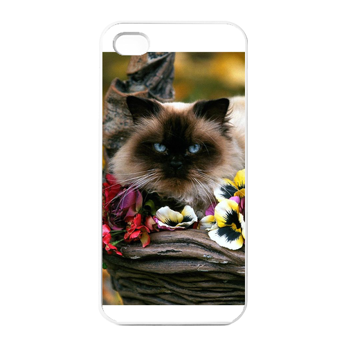 the cat in the flower basket Charging Case for Iphone 4